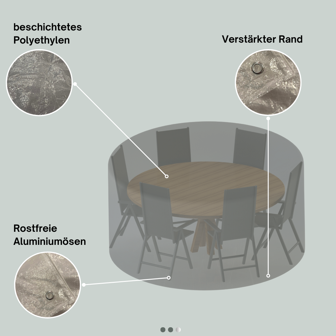 Jéto Sitzgruppe Rund Schutzhülle - Basic Line - 320cm - PE Gewebe