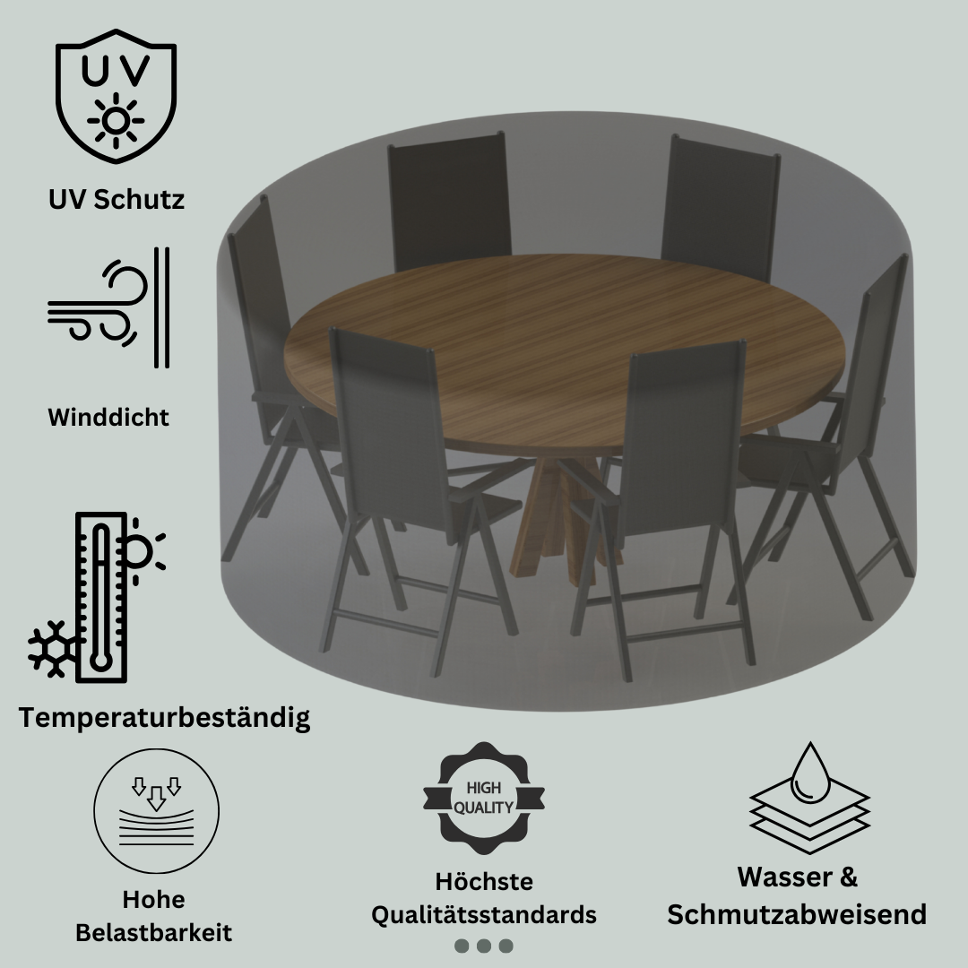Jéto Sitzgruppe Rund Schutzhülle - Basic Line - 320cm - PE Gewebe